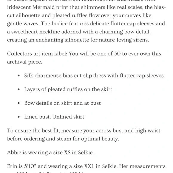 *RARE* NWT Selkie Mermaid Gatsby Dress - Medium - Picture 10 of 10